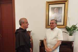 Prior General, Desiderio García Martínez, and His Excellency, Msgr. Piero Pioppo