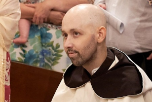 Fray Pablo María de la Cruz Alonso Hidalgo, O. Carm., wearing the Carmelite habit.