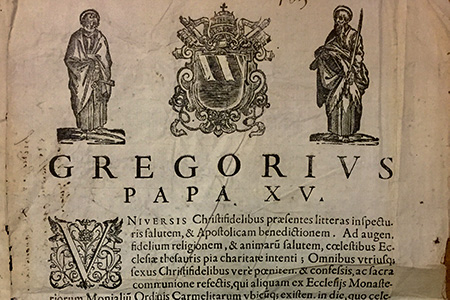 Bula papal de 1622 en honor de Teresa de Ávila